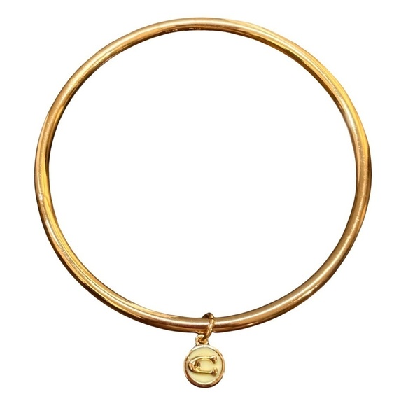 Coach 2pc goldtone bangle bracelet set 7.5 - Picture 2 of 10